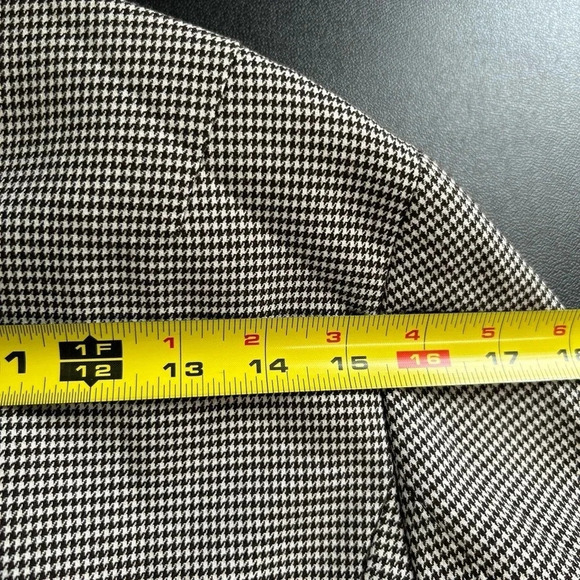 Women’s Size 8 Blazer Black White Houndstooth Career Preppy Bow Pockets Coquette - Picture 2 of 15